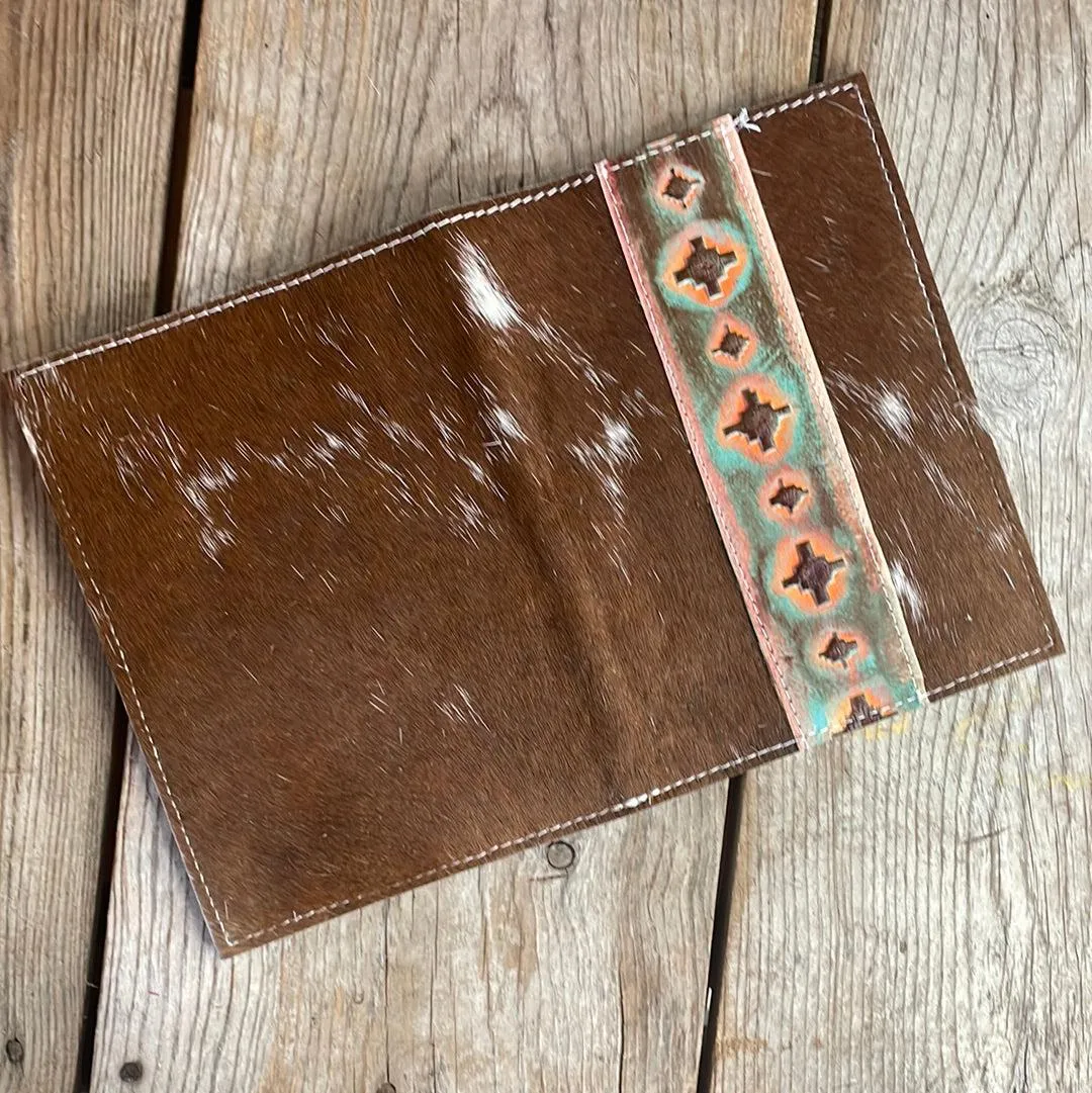 056 Small Notepad Cover - Longhorn w/ Western Sunset
