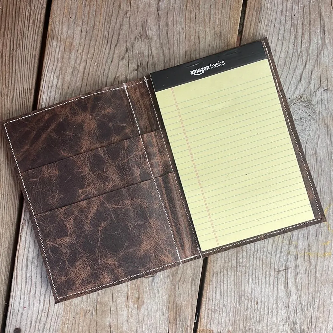 056 Small Notepad Cover - Longhorn w/ Western Sunset