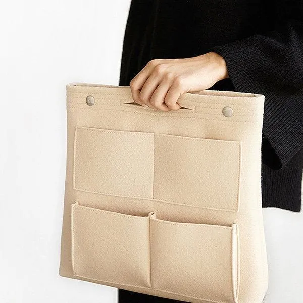 Bag in Bag Multi-pockets Felt Casual Travel Storage Bag