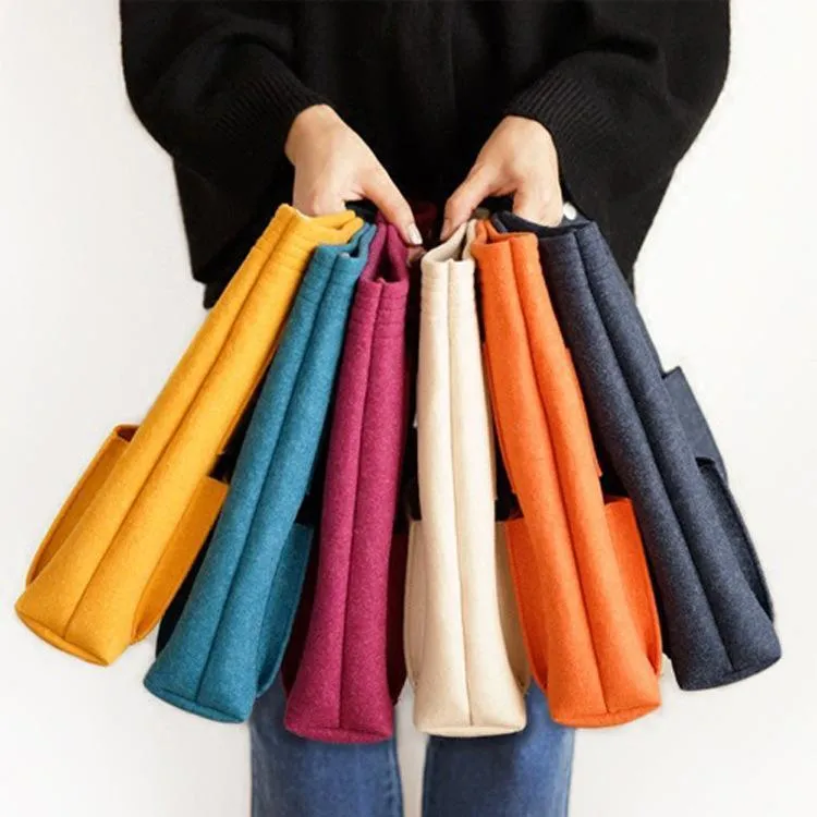 Bag in Bag Multi-pockets Felt Casual Travel Storage Bag