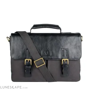 Bedouin Medium Canvas and Leather Briefcase