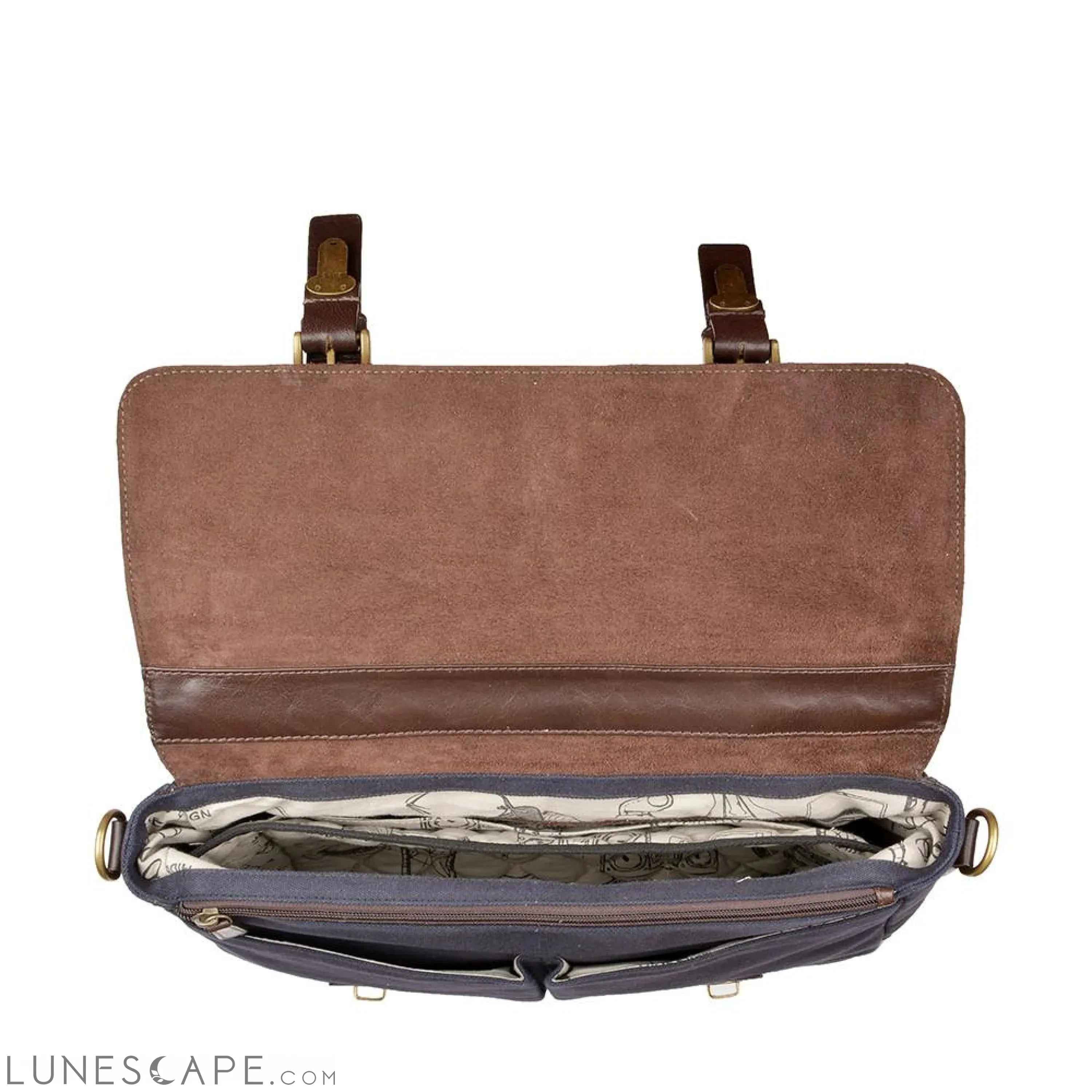 Bedouin Medium Canvas and Leather Briefcase