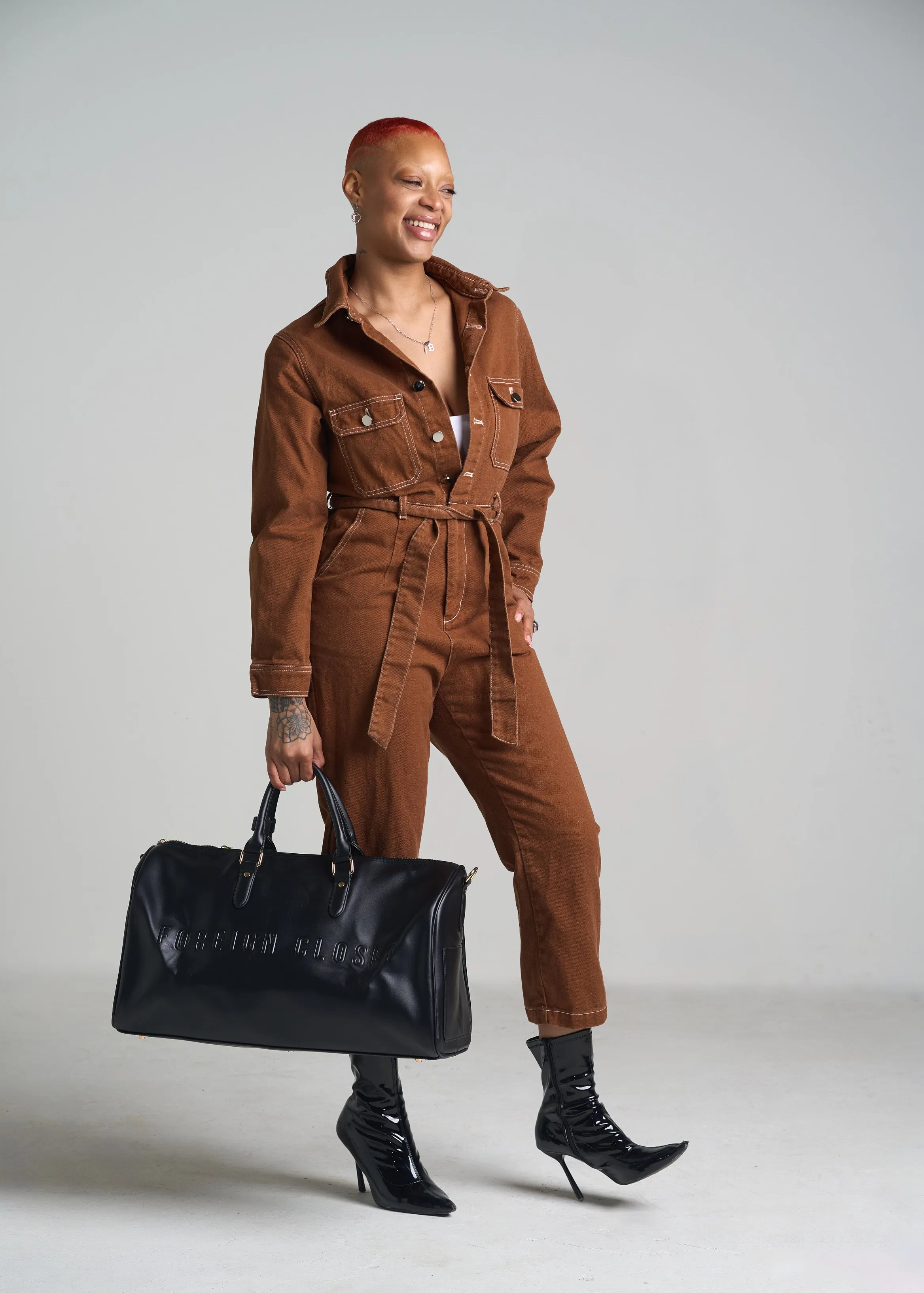 Charlie Signature Duffle Bag (Wine Interior)