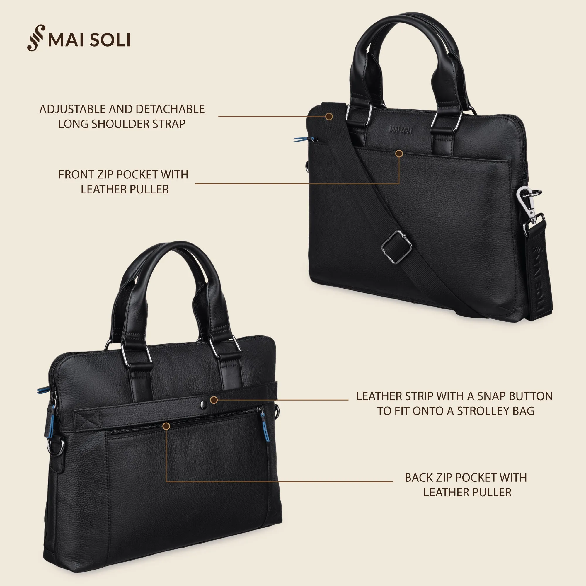 Cooper Slim Laptop Bag - Black
