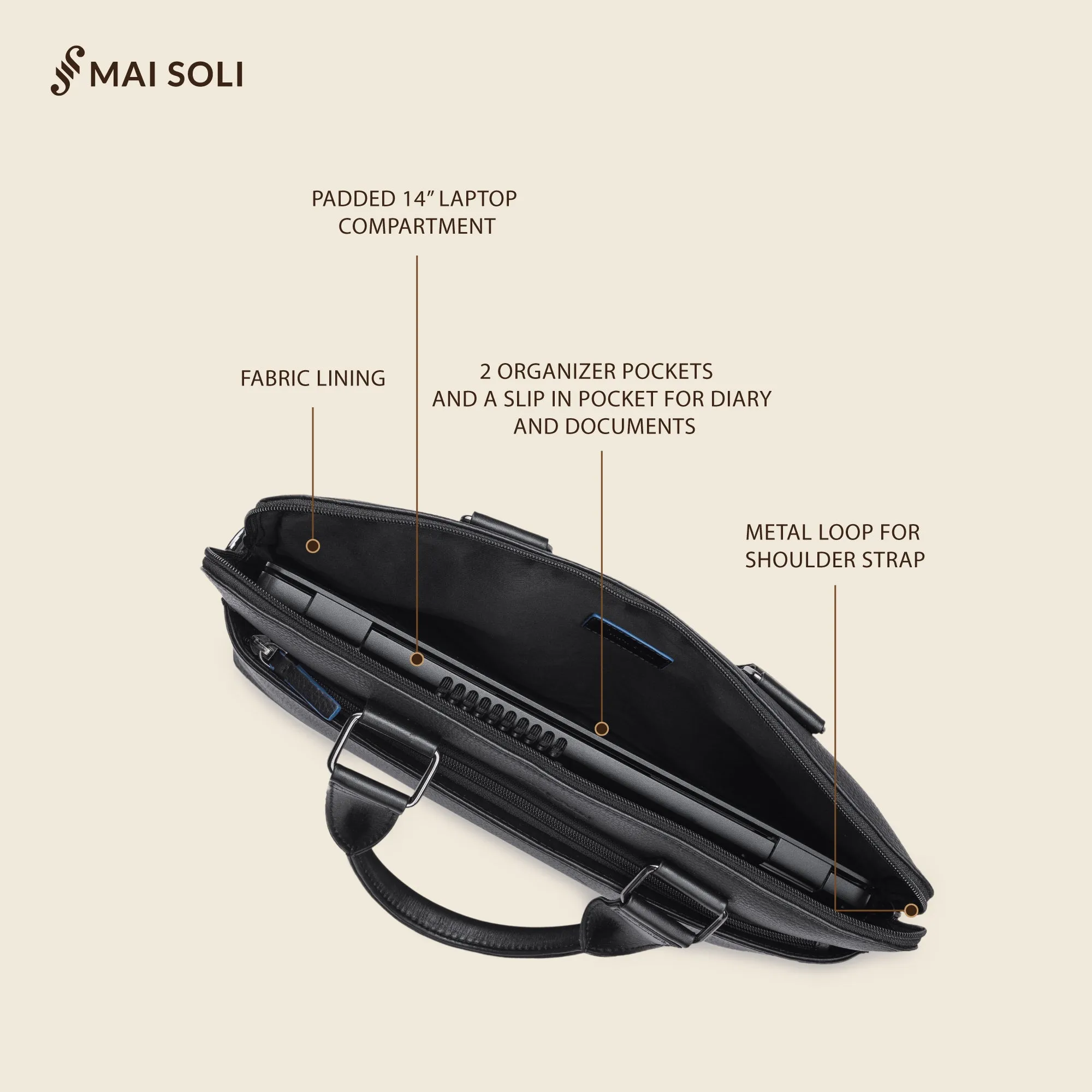 Cooper Slim Laptop Bag - Black