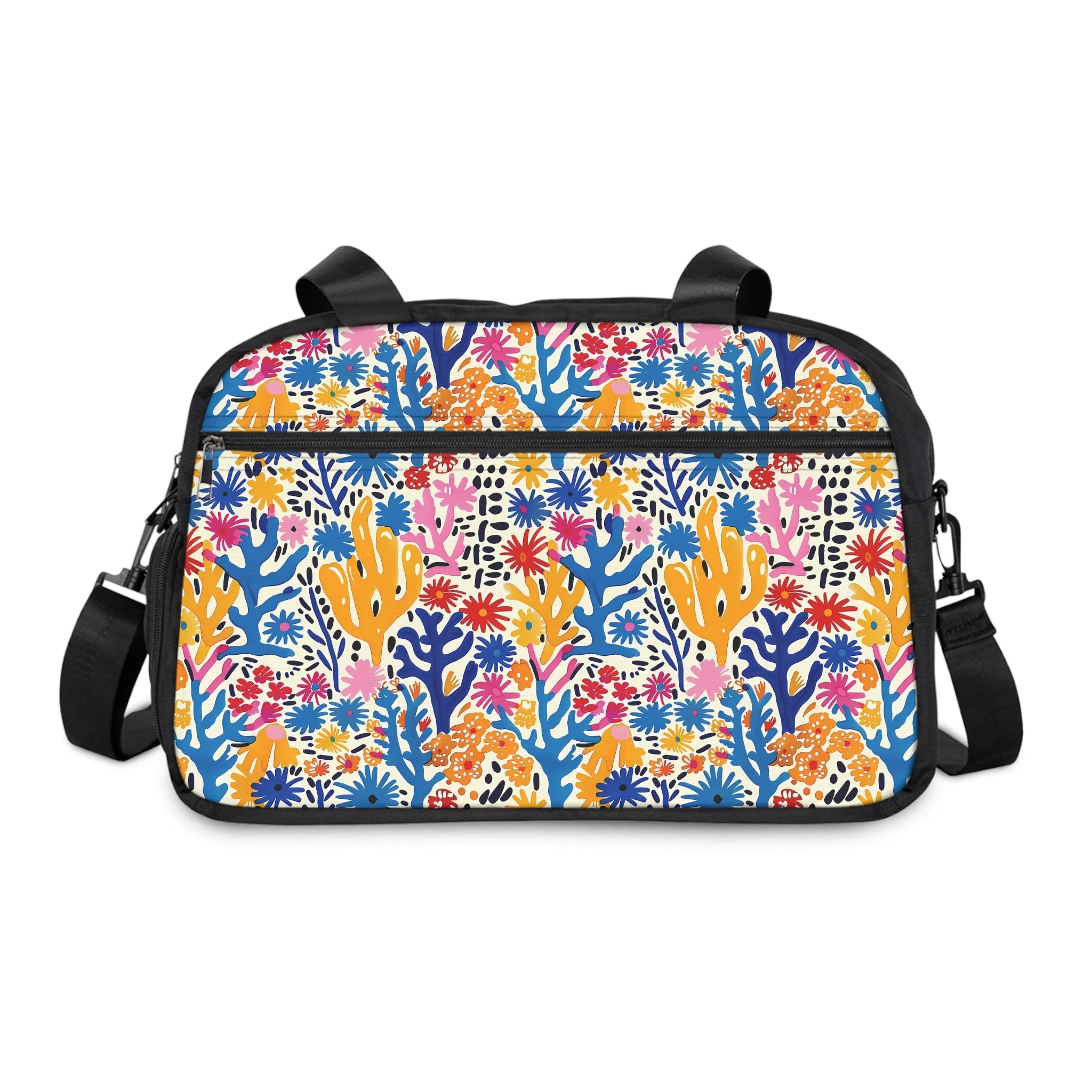 Coral Bloom Harmony Fitness Gym Bag - Bold Beauty in Motion: Carry Your Vibrant Style with Coral Bloom Harmony.