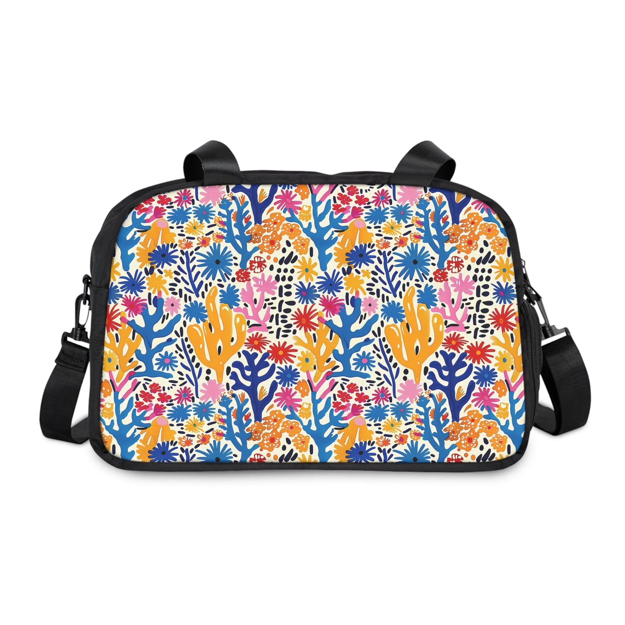 Coral Bloom Harmony Fitness Gym Bag - Bold Beauty in Motion: Carry Your Vibrant Style with Coral Bloom Harmony.