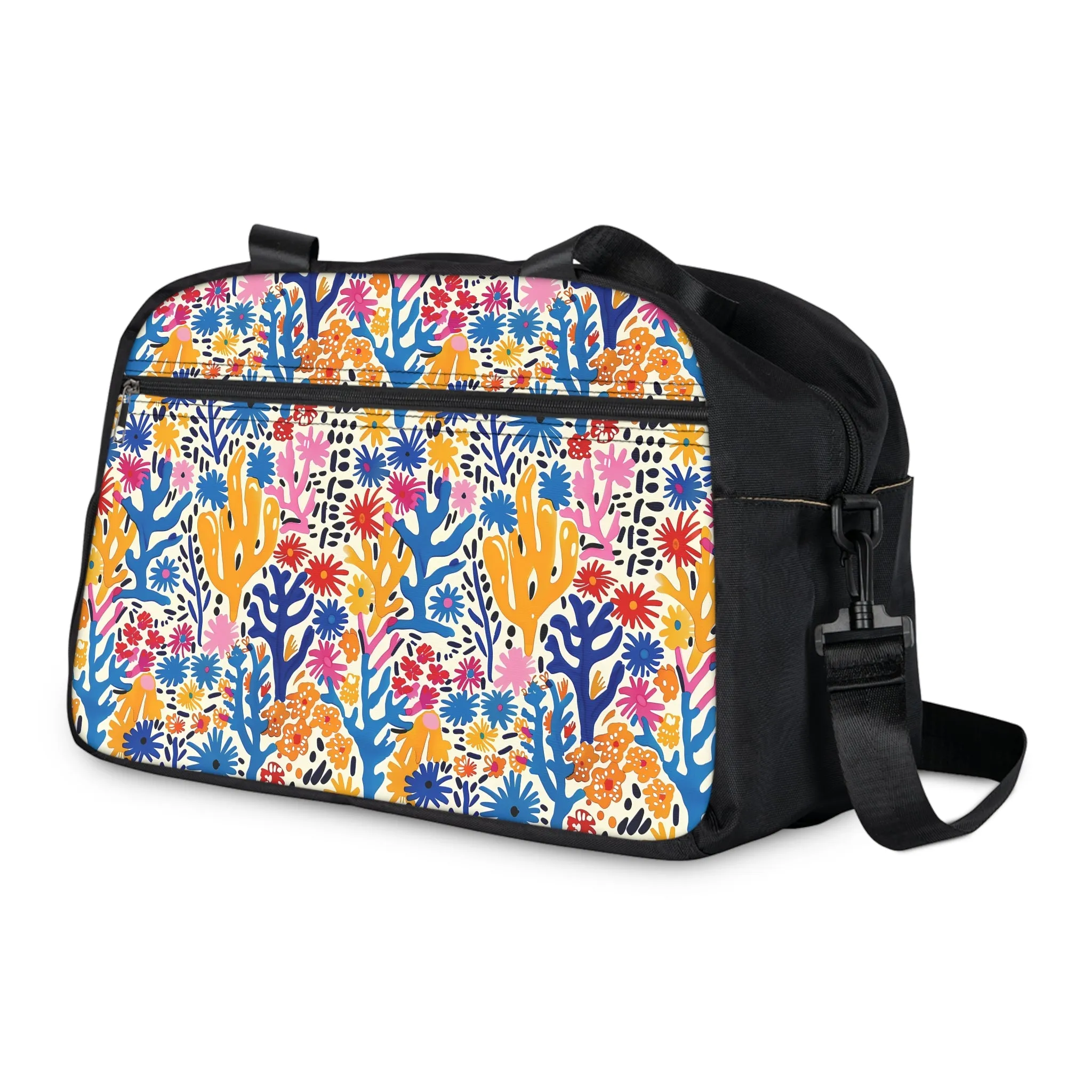 Coral Bloom Harmony Fitness Gym Bag - Bold Beauty in Motion: Carry Your Vibrant Style with Coral Bloom Harmony.