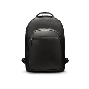 Leather 15" Laptop Backpack, Cambridge - Black With Gunmetal