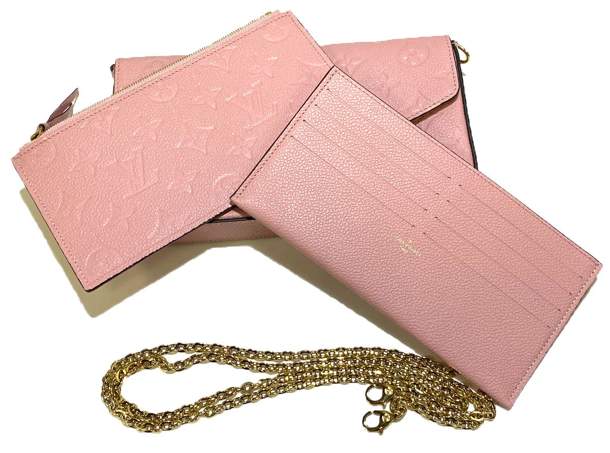 Louis Vuitton Félicie Pochette Rose Poudre Monogram Empreinte Leather