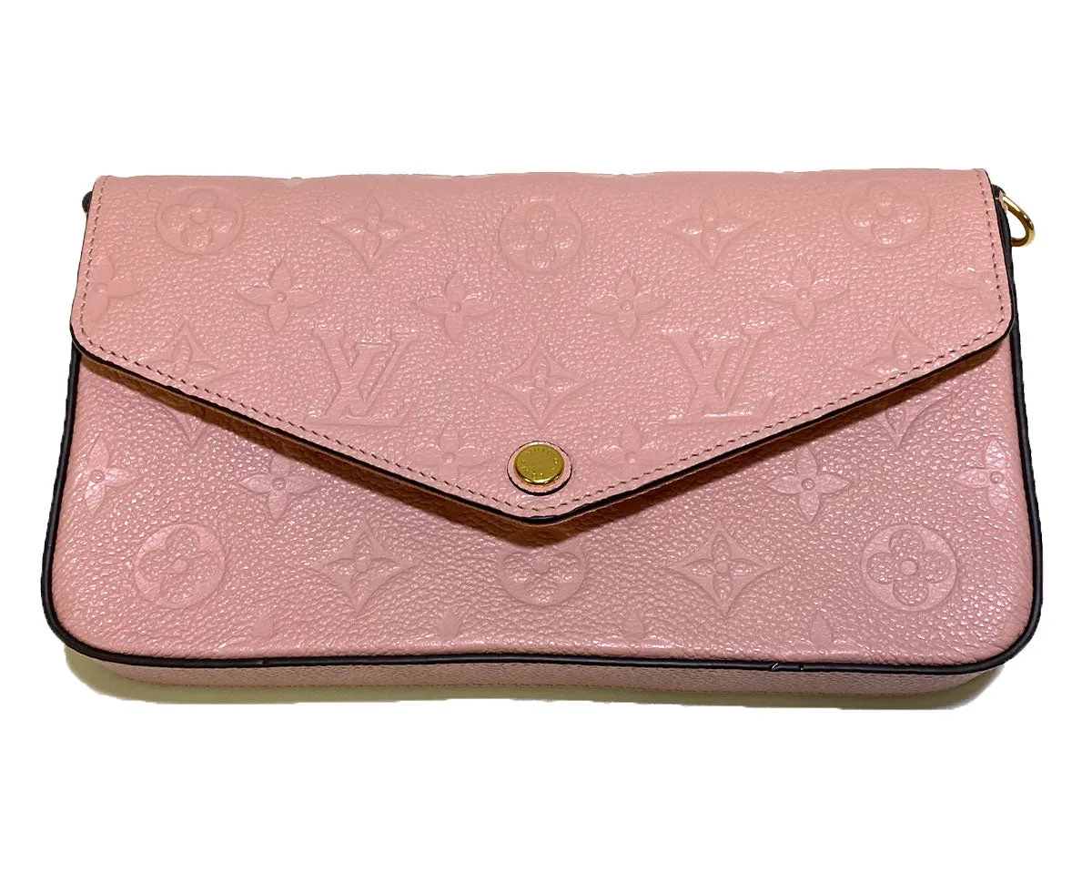 Louis Vuitton Félicie Pochette Rose Poudre Monogram Empreinte Leather
