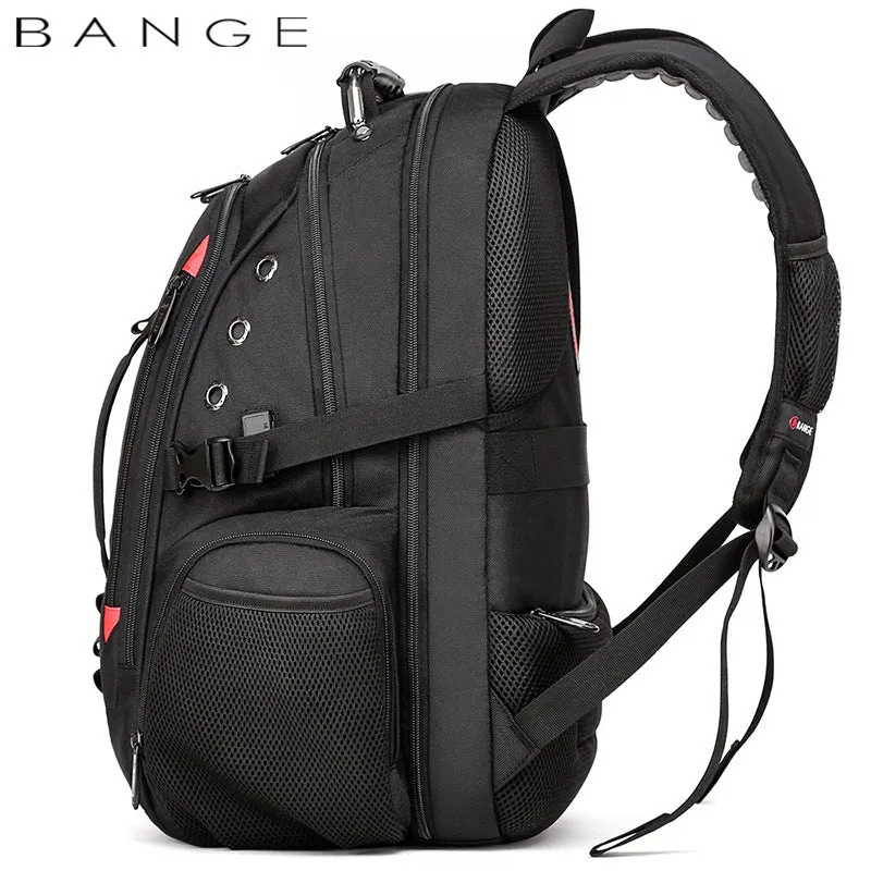Men's Bange Waterproof Earplug Hole Charging Large Backpacks