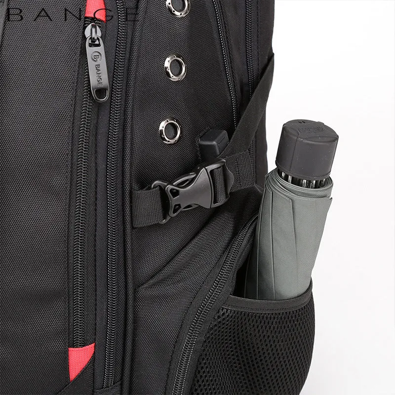 Men's Bange Waterproof Earplug Hole Charging Large Backpacks