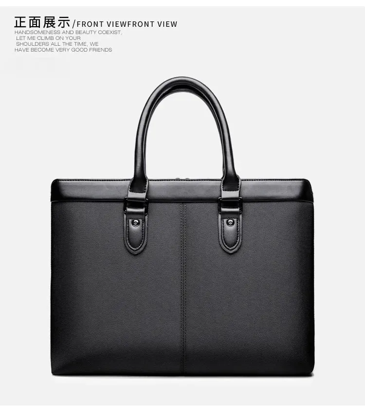 Men's briefcase Business handbag Bag Large capacity meeting bag Waterproof Oxford cloth laptop bag travel briefcase