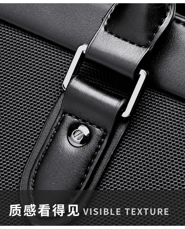Men's briefcase Business handbag Bag Large capacity meeting bag Waterproof Oxford cloth laptop bag travel briefcase
