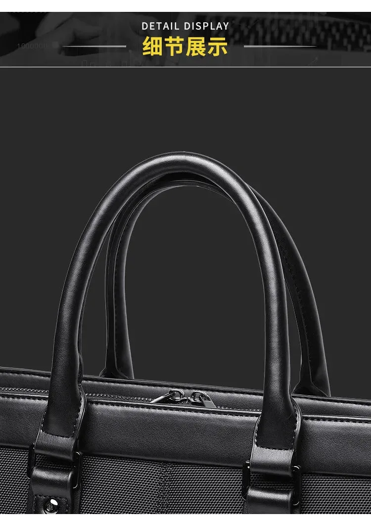 Men's briefcase Business handbag Bag Large capacity meeting bag Waterproof Oxford cloth laptop bag travel briefcase