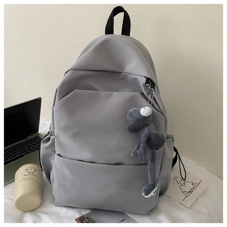 Men's Capacity Solid Color Trendy Korean Wild Female Backpacks