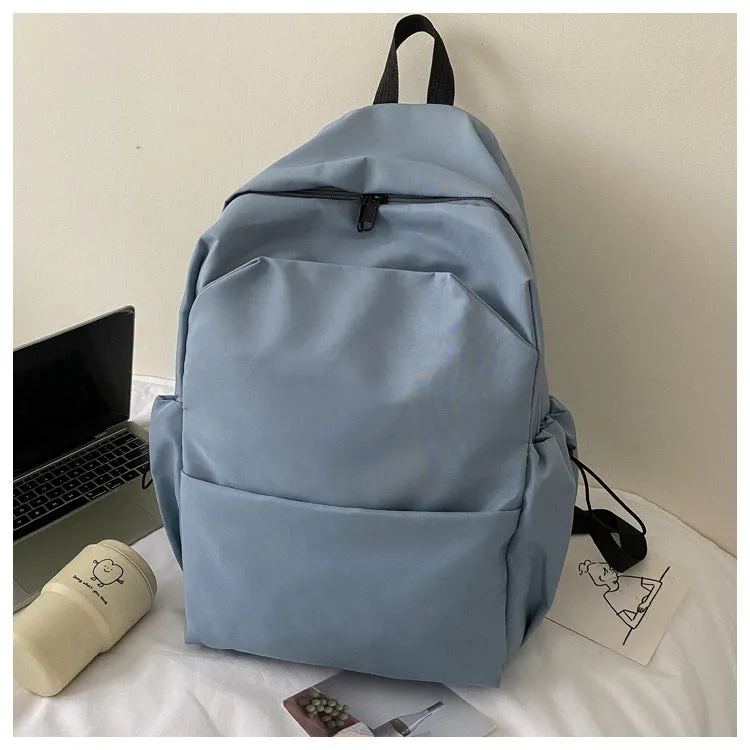 Men's Capacity Solid Color Trendy Korean Wild Female Backpacks