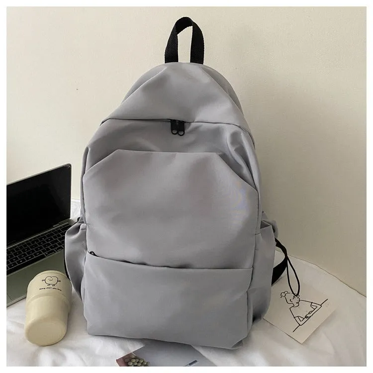 Men's Capacity Solid Color Trendy Korean Wild Female Backpacks