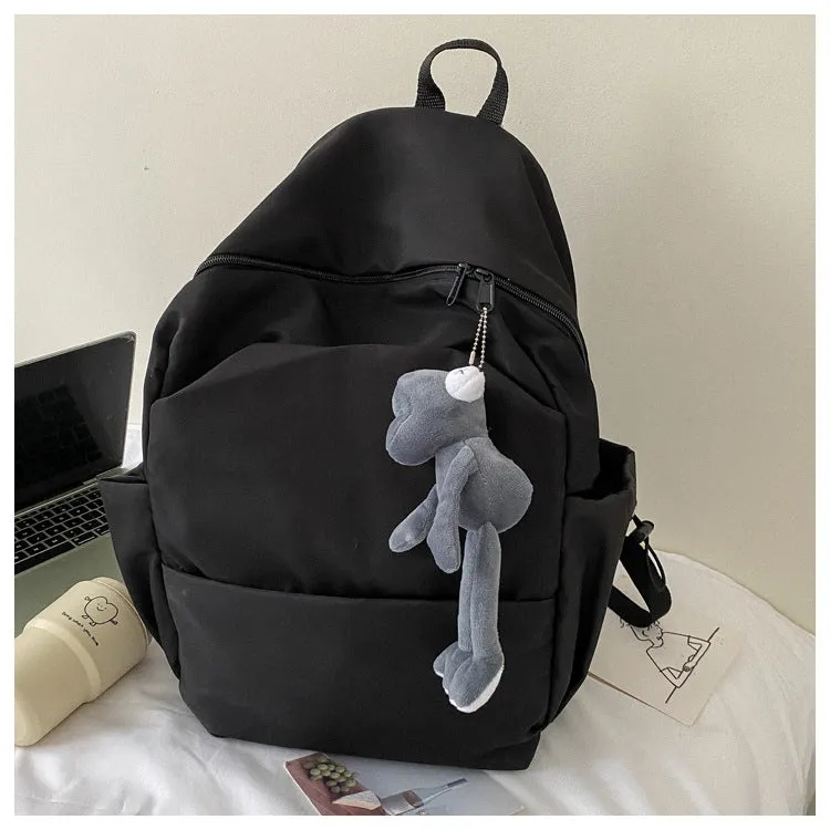Men's Capacity Solid Color Trendy Korean Wild Female Backpacks