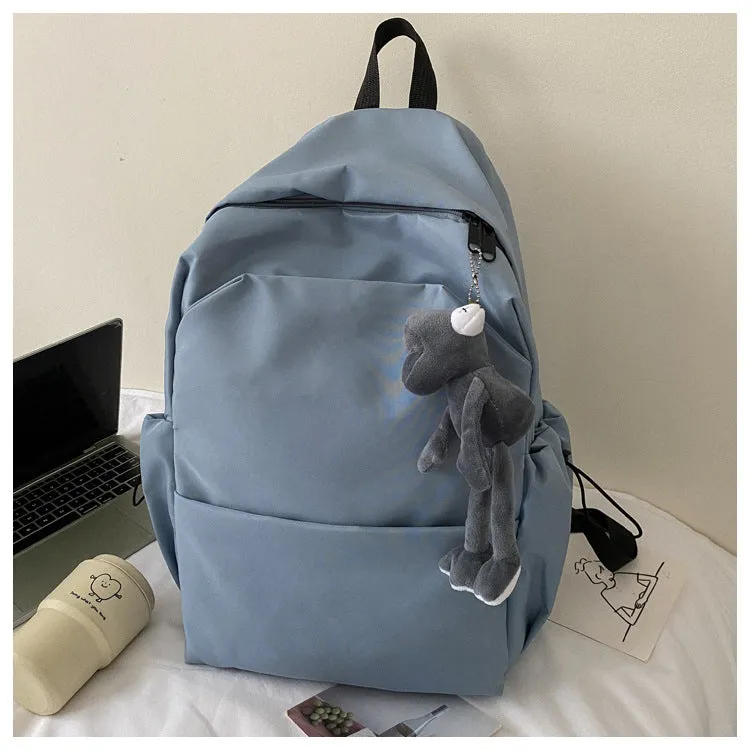 Men's Capacity Solid Color Trendy Korean Wild Female Backpacks