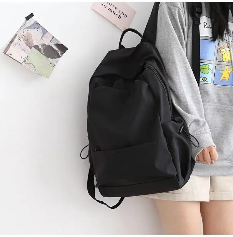 Men's Capacity Solid Color Trendy Korean Wild Female Backpacks