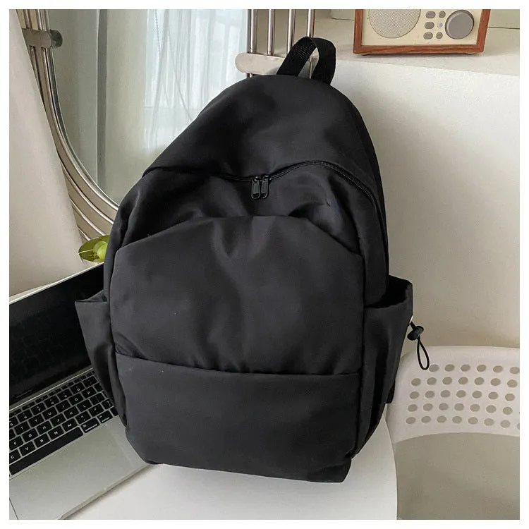 Men's Capacity Solid Color Trendy Korean Wild Female Backpacks