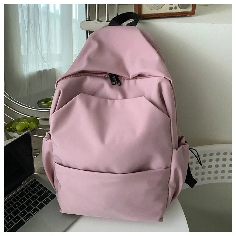 Men's Capacity Solid Color Trendy Korean Wild Female Backpacks