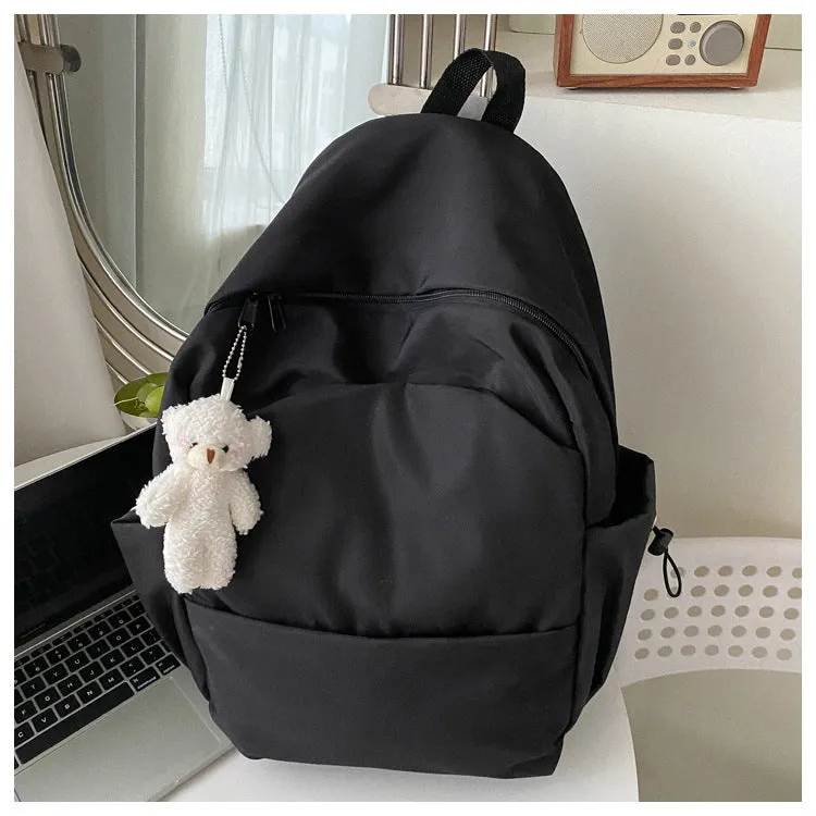 Men's Capacity Solid Color Trendy Korean Wild Female Backpacks