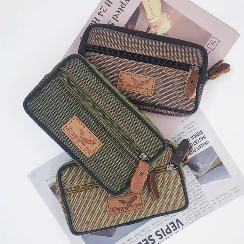 Men's Leisure Mobile Horizontal Zipper Pannier Phone Bags