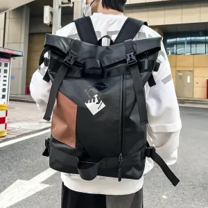 Men's Trendy Curved Edge Fashion Personalized Large Backpacks