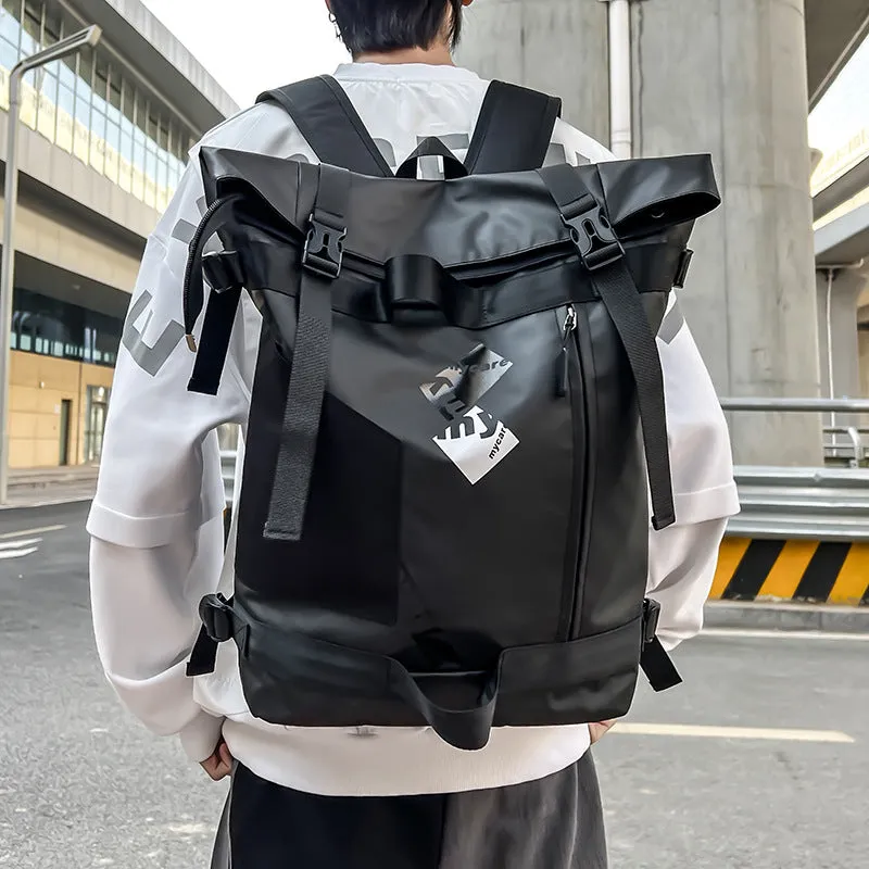 Men's Trendy Curved Edge Fashion Personalized Large Backpacks