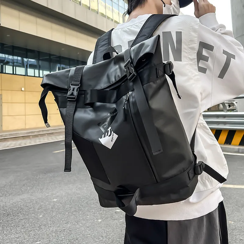Men's Trendy Curved Edge Fashion Personalized Large Backpacks