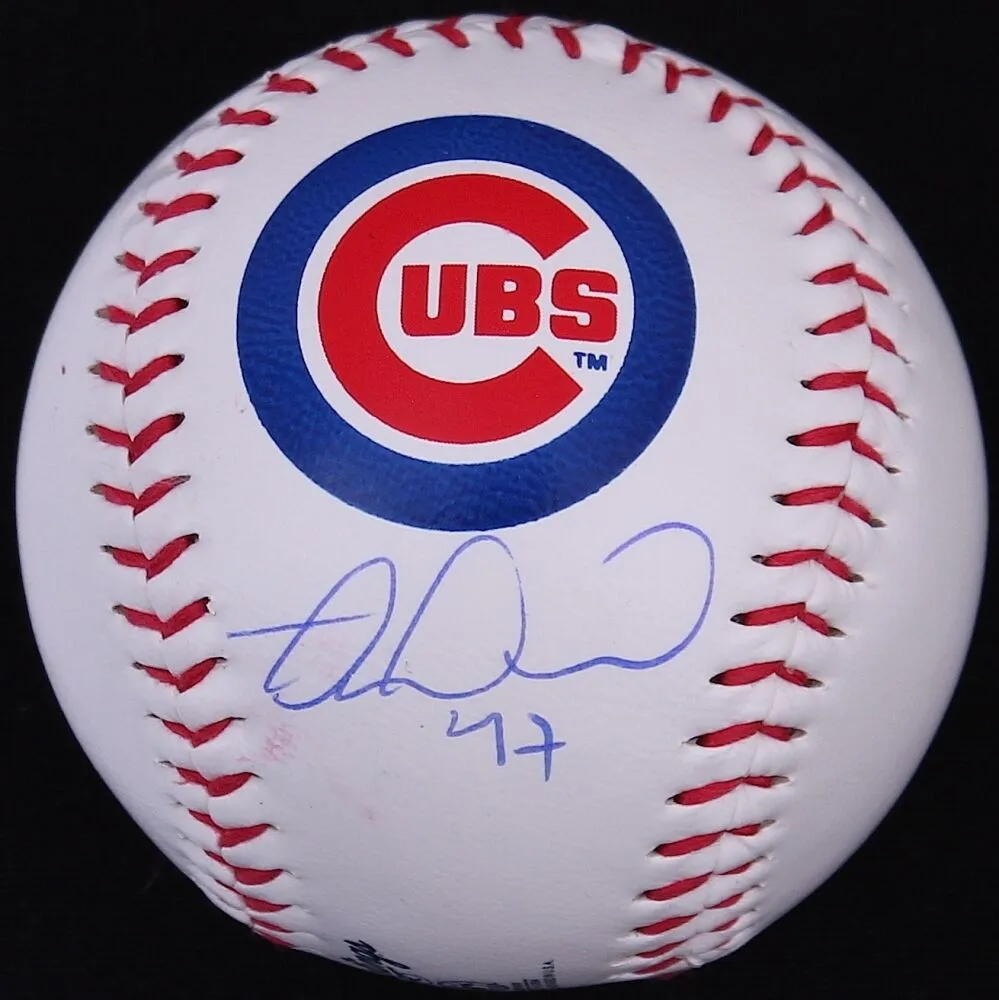 Miguel Montero Signed Cubs Logo OML Baseball (Schwartz COA) World Series Champ