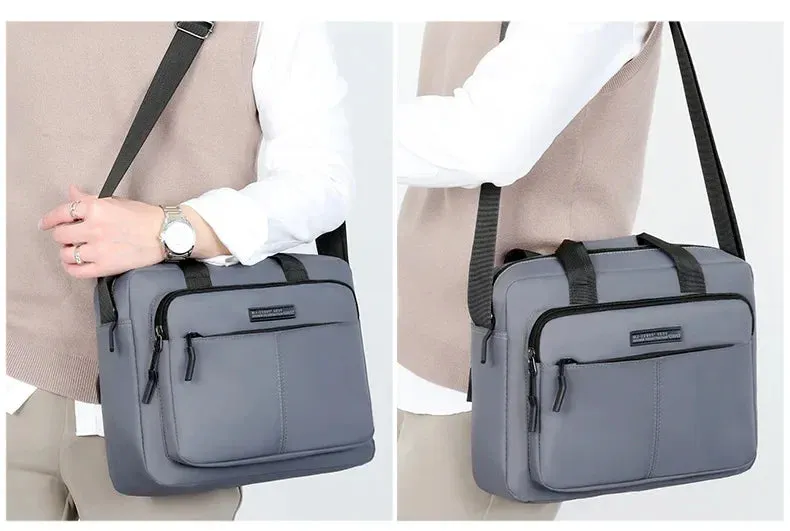 New Men's Large-capacity Horizontal Shoulder Bag Messenger Bags Briefcase Multifunctional Simple A4 Book Handbag Business bag 가방