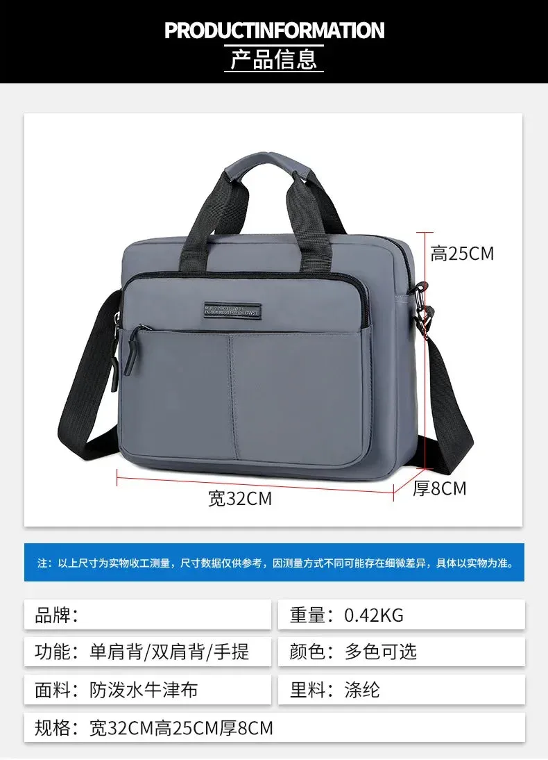 New Men's Large-capacity Horizontal Shoulder Bag Messenger Bags Briefcase Multifunctional Simple A4 Book Handbag Business bag 가방