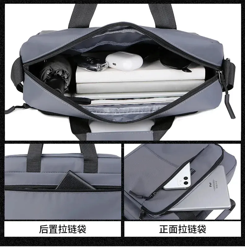 New Men's Large-capacity Horizontal Shoulder Bag Messenger Bags Briefcase Multifunctional Simple A4 Book Handbag Business bag 가방