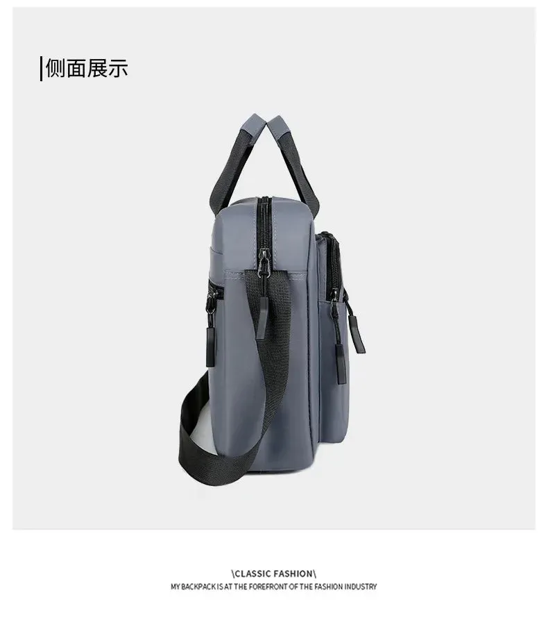 New Men's Large-capacity Horizontal Shoulder Bag Messenger Bags Briefcase Multifunctional Simple A4 Book Handbag Business bag 가방