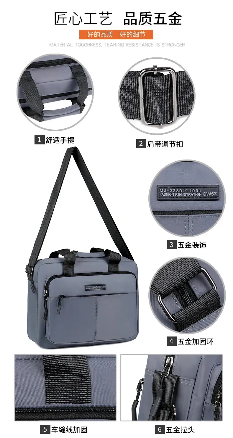 New Men's Large-capacity Horizontal Shoulder Bag Messenger Bags Briefcase Multifunctional Simple A4 Book Handbag Business bag 가방