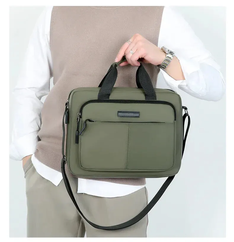 New Men's Large-capacity Horizontal Shoulder Bag Messenger Bags Briefcase Multifunctional Simple A4 Book Handbag Business bag 가방