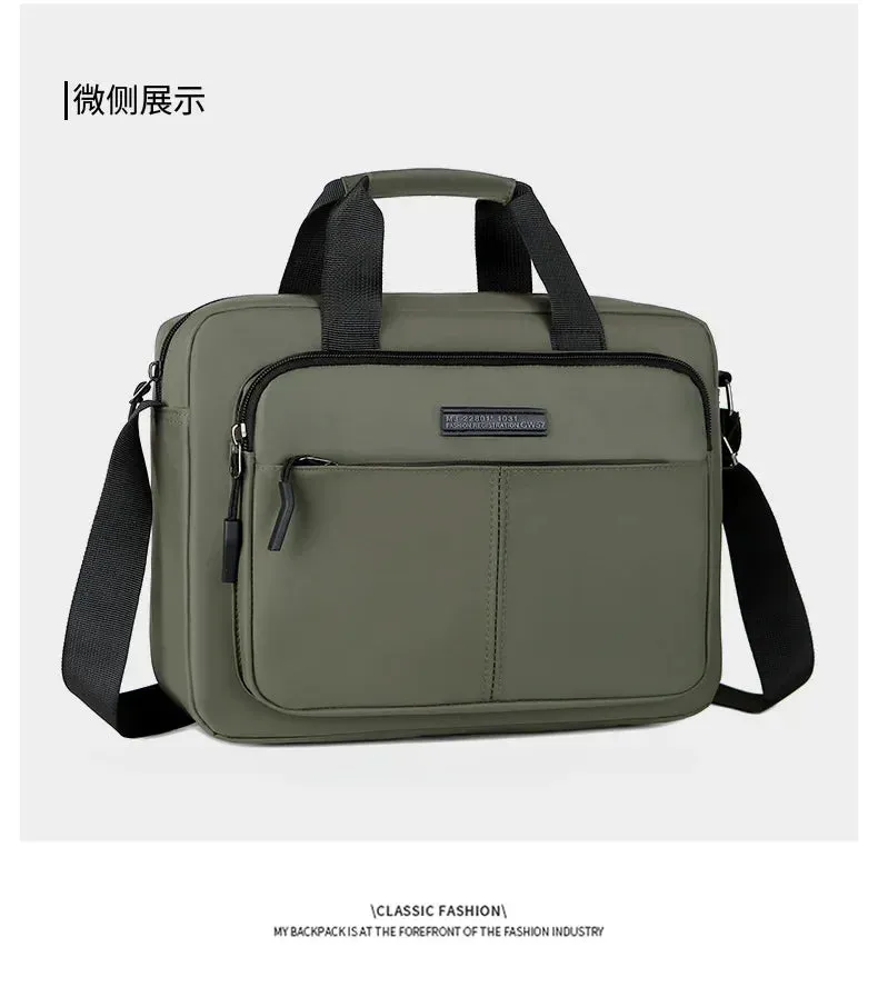 New Men's Large-capacity Horizontal Shoulder Bag Messenger Bags Briefcase Multifunctional Simple A4 Book Handbag Business bag 가방