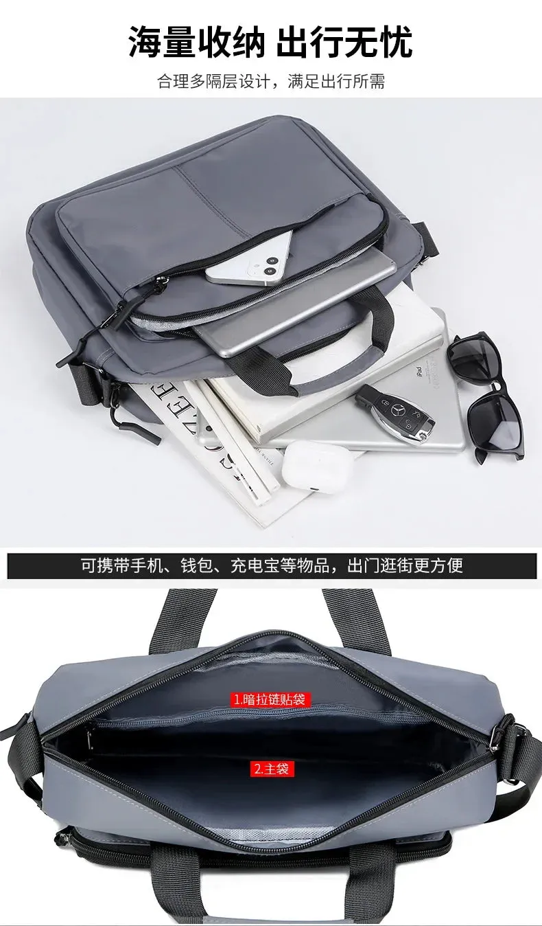 New Men's Large-capacity Horizontal Shoulder Bag Messenger Bags Briefcase Multifunctional Simple A4 Book Handbag Business bag 가방