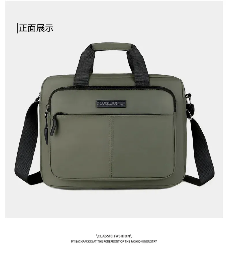 New Men's Large-capacity Horizontal Shoulder Bag Messenger Bags Briefcase Multifunctional Simple A4 Book Handbag Business bag 가방