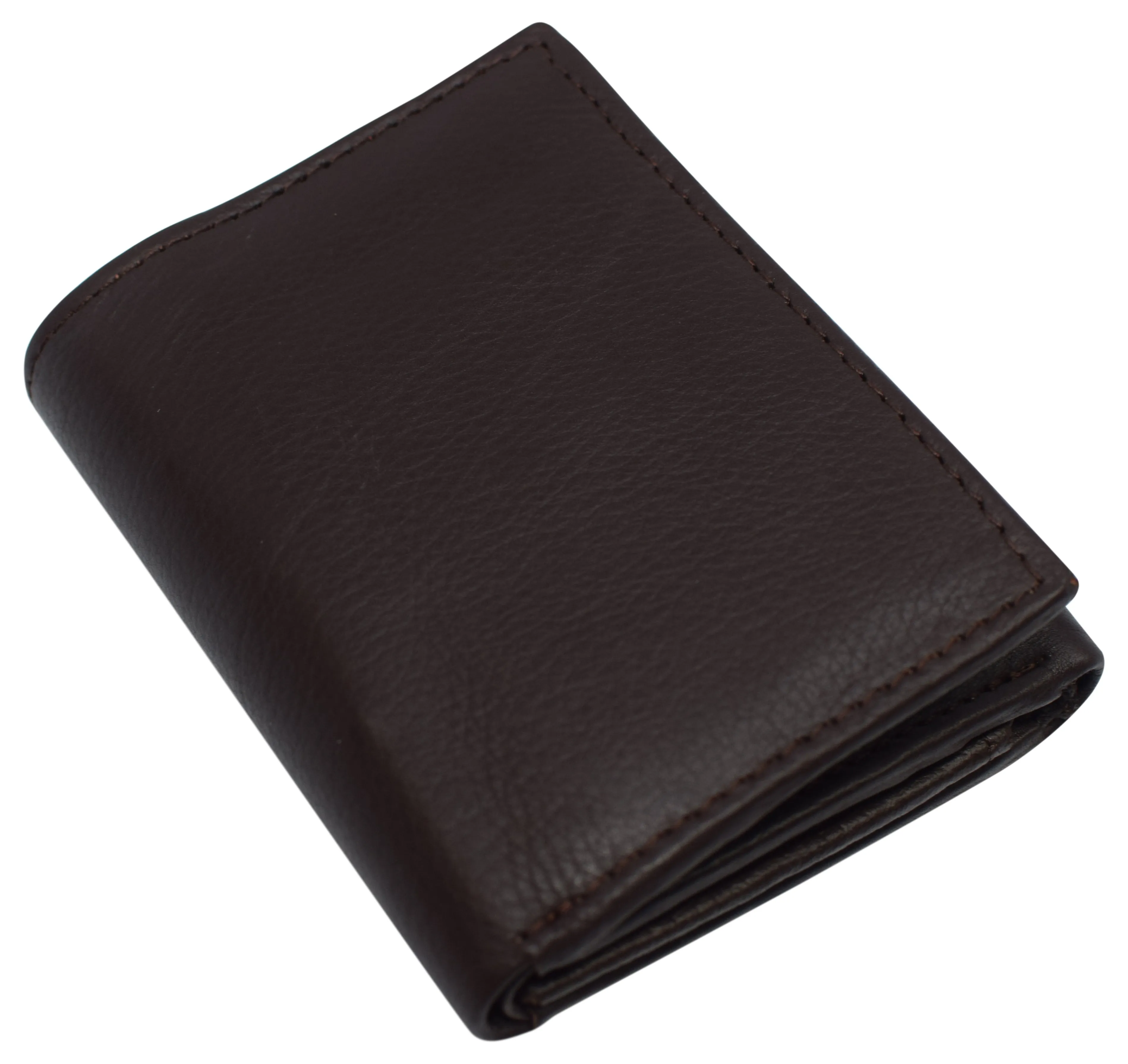 RFID Blocking Trifold Wallets for Men Genuine Leather Extra Capacity Middle Flap ID Tri-Fold Men'S Wallet