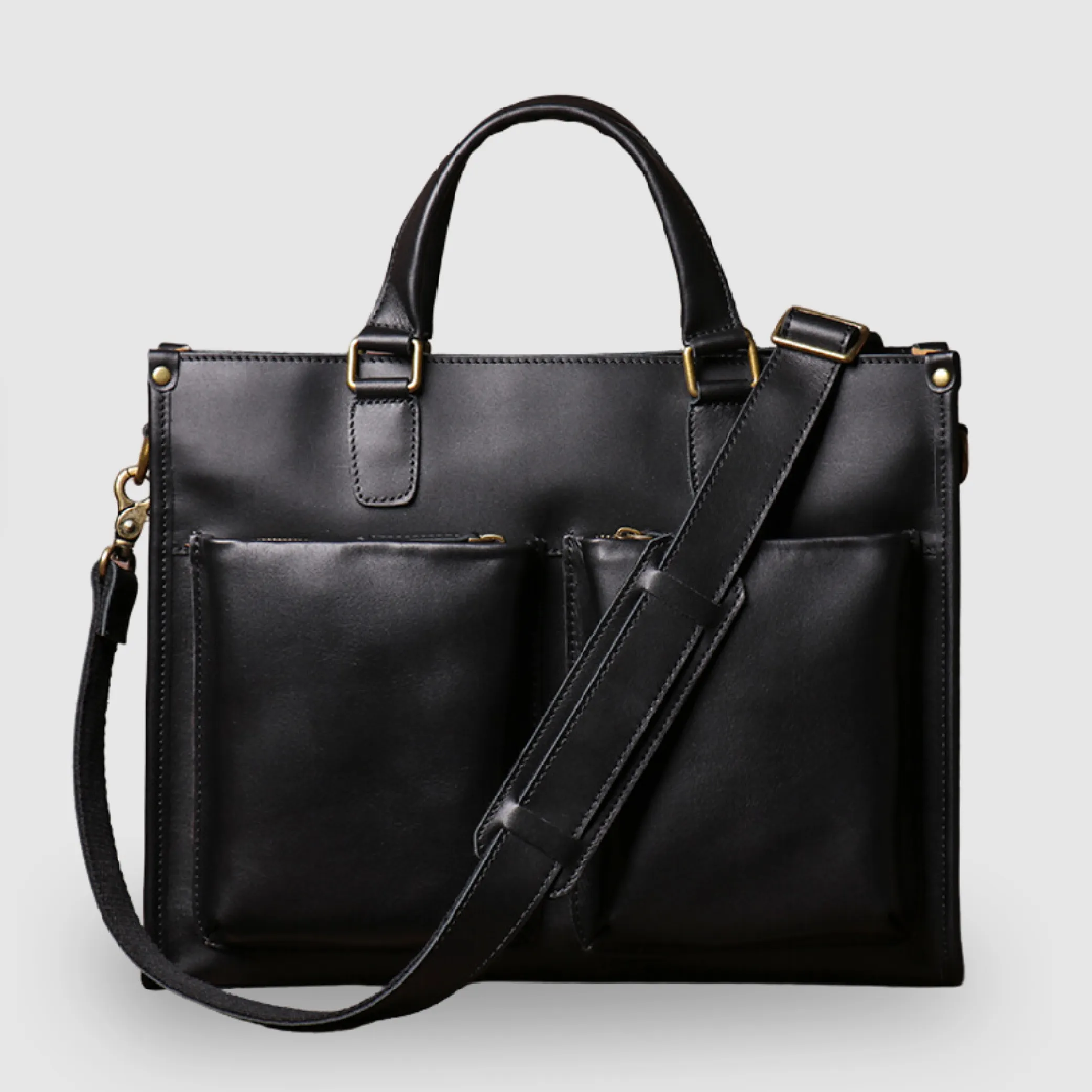 Vintage Cowhide Men's Handbag Business Briefcase