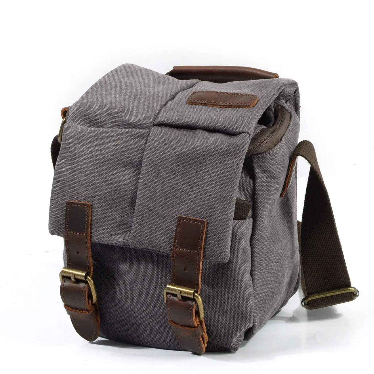 VLOVELAW 2025 Cross-border canvas bags, men's and women's messenger bags, shoulder retro camera bags, waterproof micro-single anti-moisture-proof camera bags, small bags.