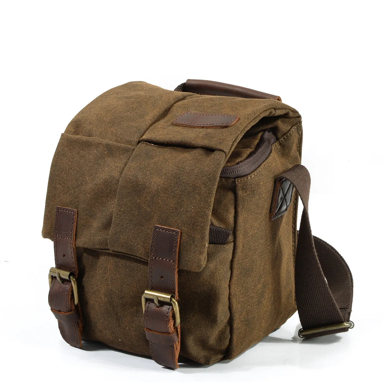 VLOVELAW 2025 Cross-border canvas bags, men's and women's messenger bags, shoulder retro camera bags, waterproof micro-single anti-moisture-proof camera bags, small bags.