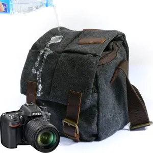 VLOVELAW 2025 Cross-border canvas bags, men's and women's messenger bags, shoulder retro camera bags, waterproof micro-single anti-moisture-proof camera bags, small bags.