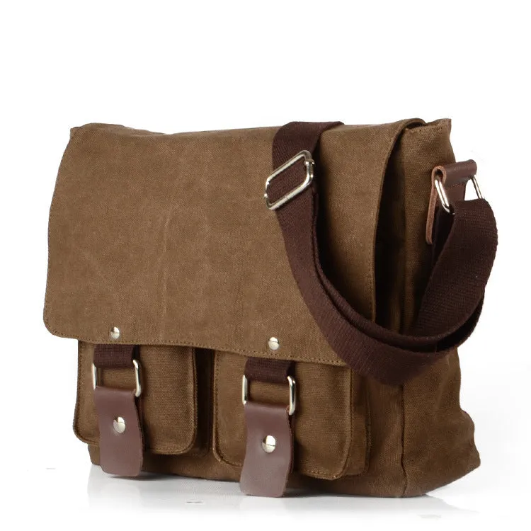 VLOVELAW 2025 Muchuan casual retro bag men's shoulder bag canvas horizontal men's and women's messenger bags, one piece from Guangzhou manufacturer