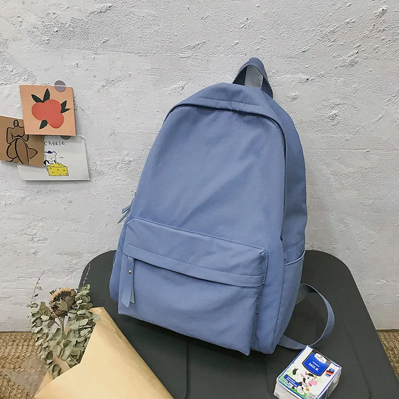 Women's & Men's Literary Style Solid Color Fresh And Backpacks